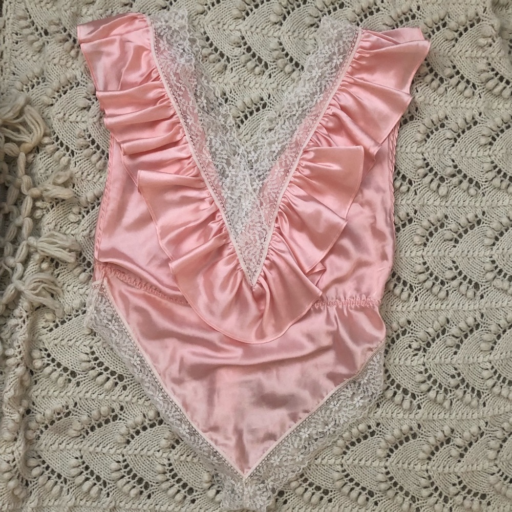 Vintage one piece baby pink lingerie